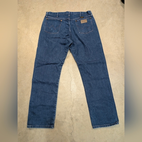 Wrangler 13MWZPW Men's 38x32 (36x32) Straight Blue Jeans Western - Picture 2 of 6